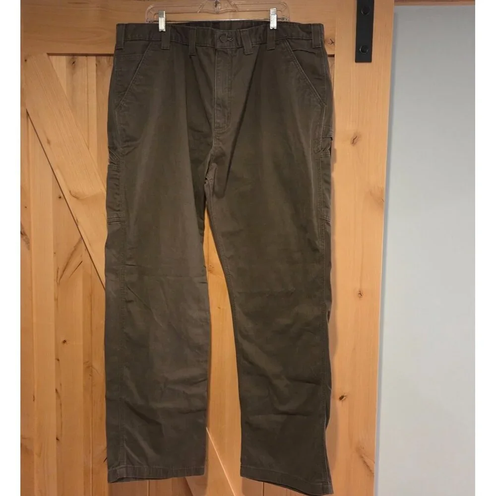 Carhartt Pants Utility Men 44x32 Brown Cotton Canvas Carpenter Work B324 DFE